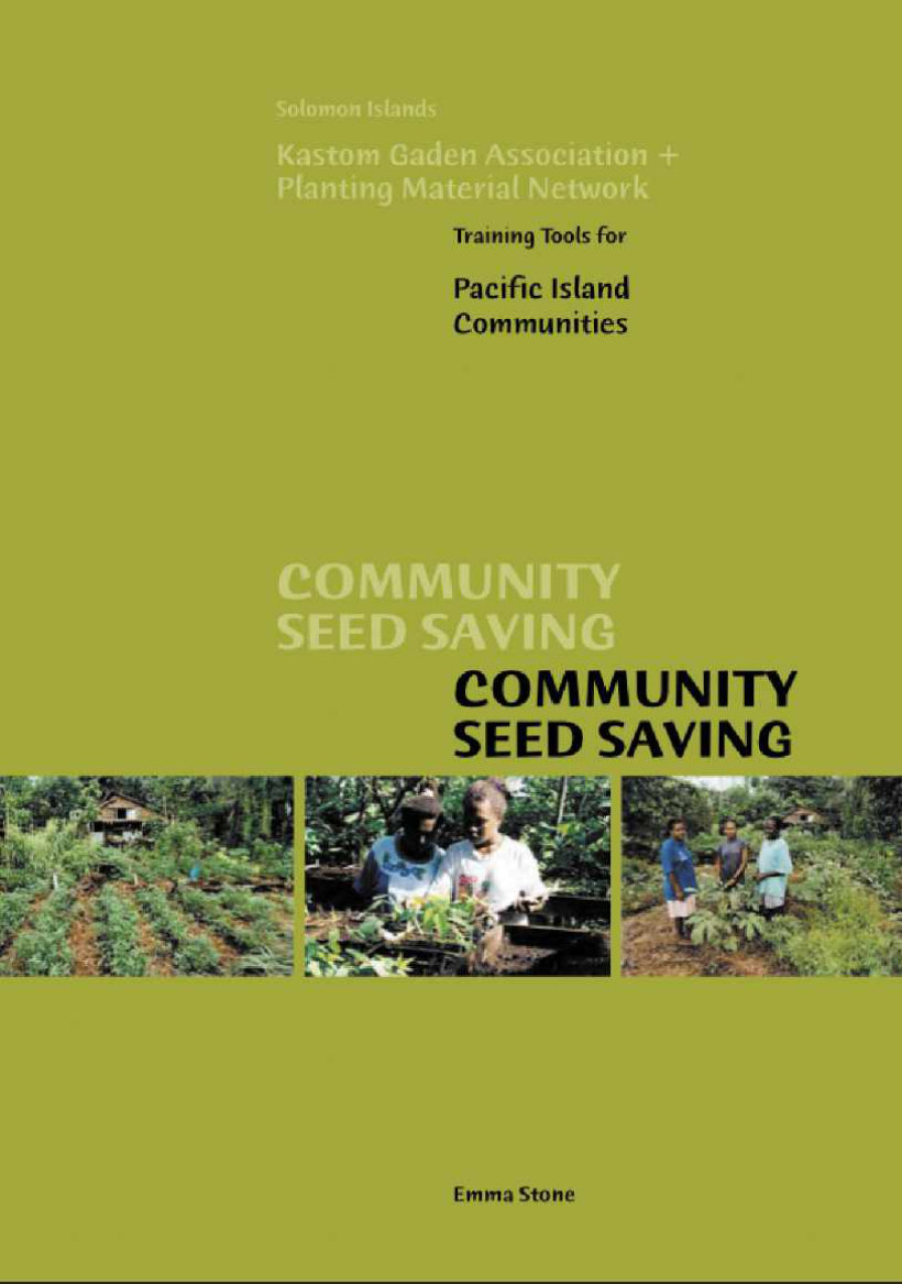 Seed saving training manual cover
