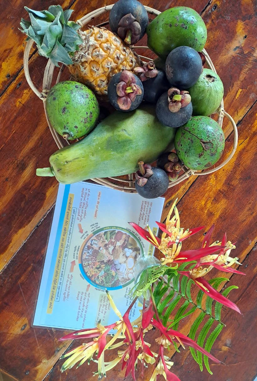 Display of flowers and fruit Sri Lanka